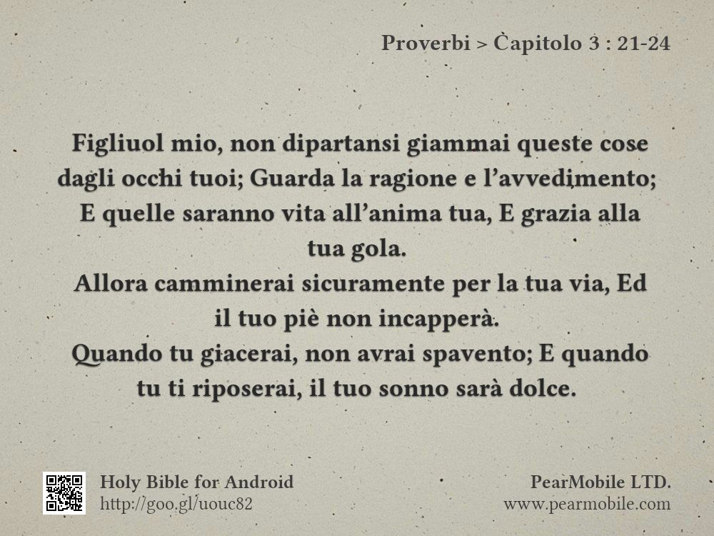 Proverbi, Capitolo 3:21-24